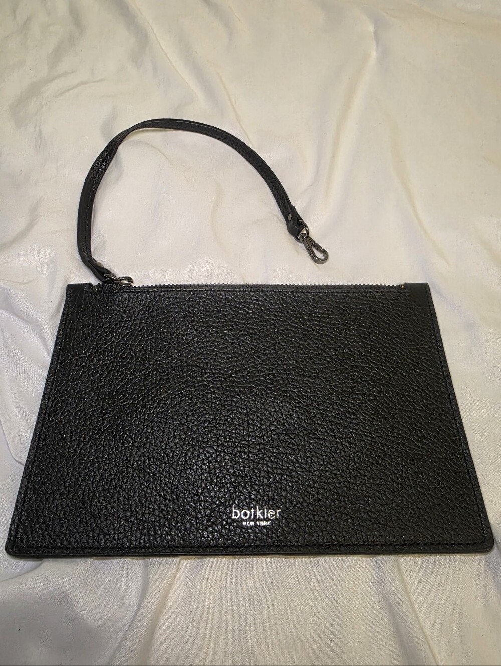 Botkier Black Pebbled Leather Pouch with Detachable Strap